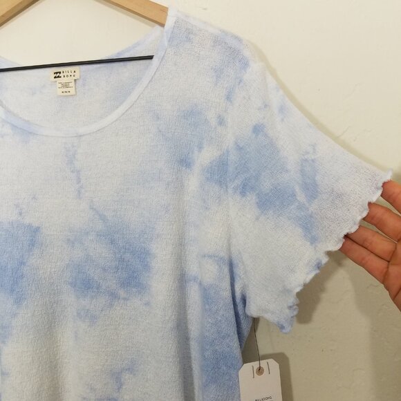 NWT Billabong Breeze By Top Tie Dye Cropped Blue/White Size M - Picture 4 of 7